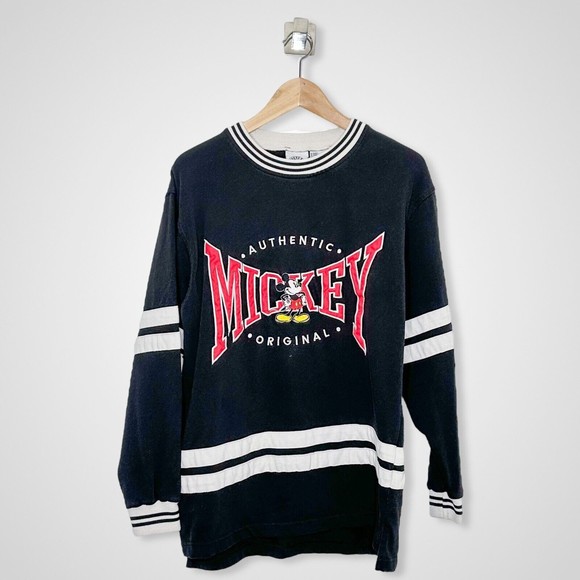 Mickey & Co Other - Vintage Authentic Mickey Mouse Black Long Sleeve Hockey Jersey Mickey & Co Med